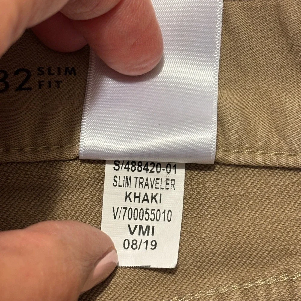 Banana Republic Mens Slim Traveler Khaki Brown 5-Pocket Chino Pants 33x32 488420